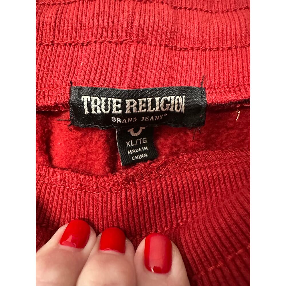 True Religion Super T Fleece sweatpants featuring contrast stitching women’s XL - Picture 6 of 8